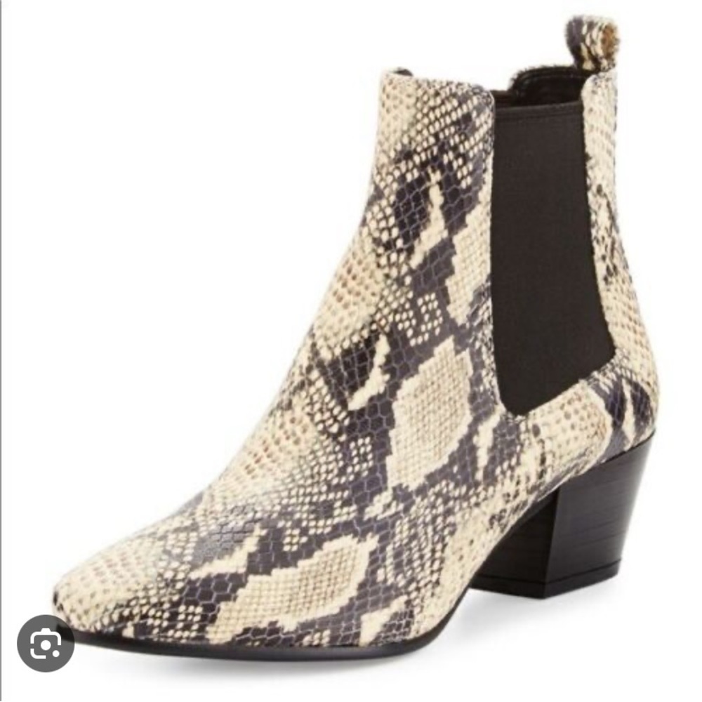 Sam Edelman Reesa Python Snakeskin Cowboy Western Ankle Boots Womenβs Size 8